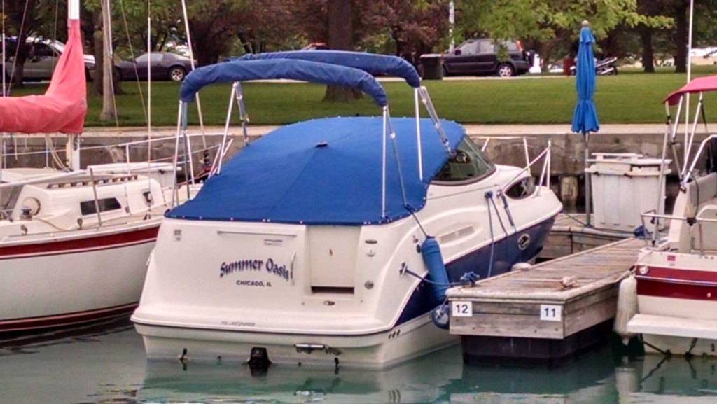 Baliner Cockpit Cover in Sunbrella Marine Blue Tweed