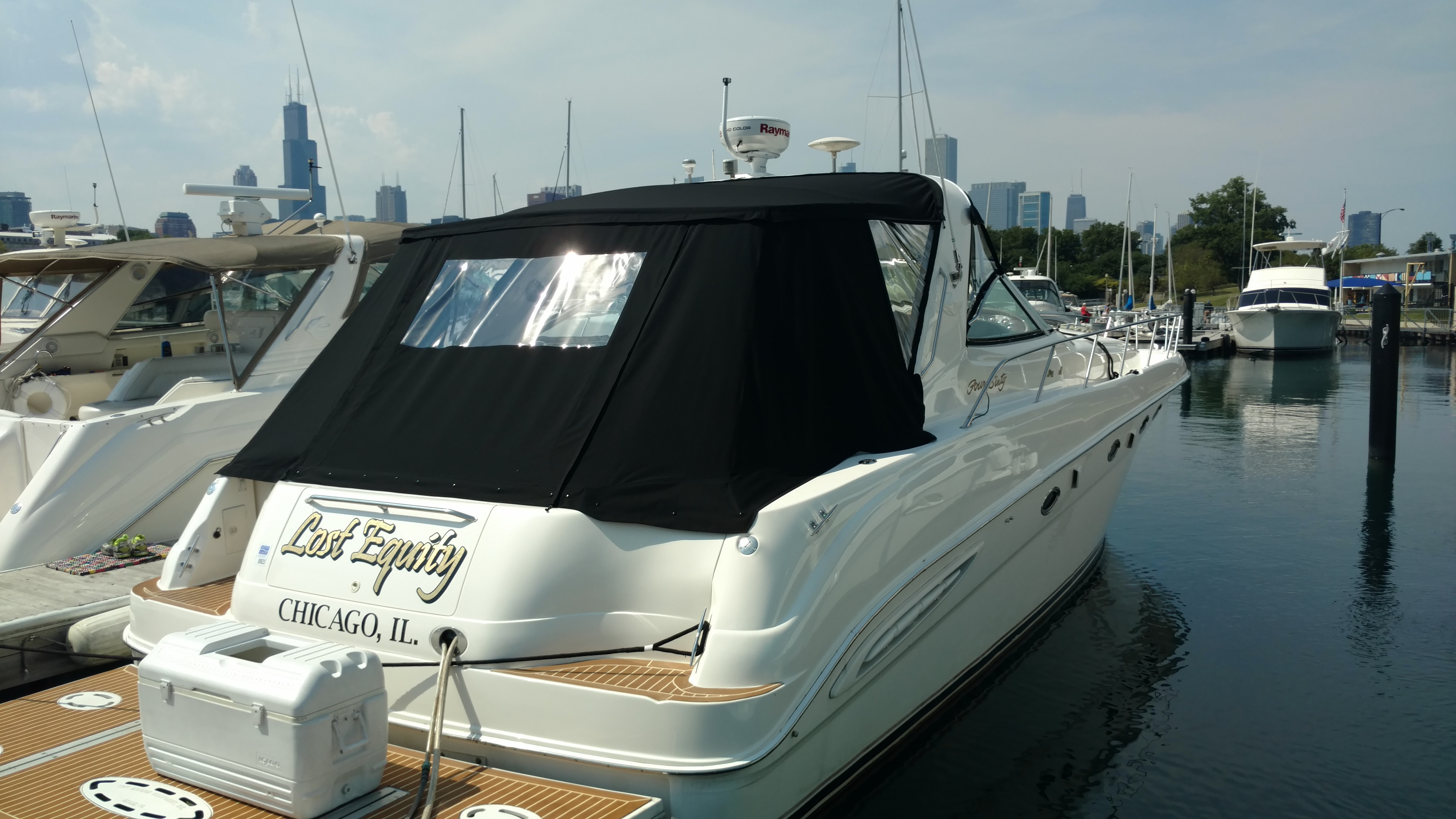 46' Sea Ray Full Enclosure Chicago Marine Canvas Custom Boat Covers